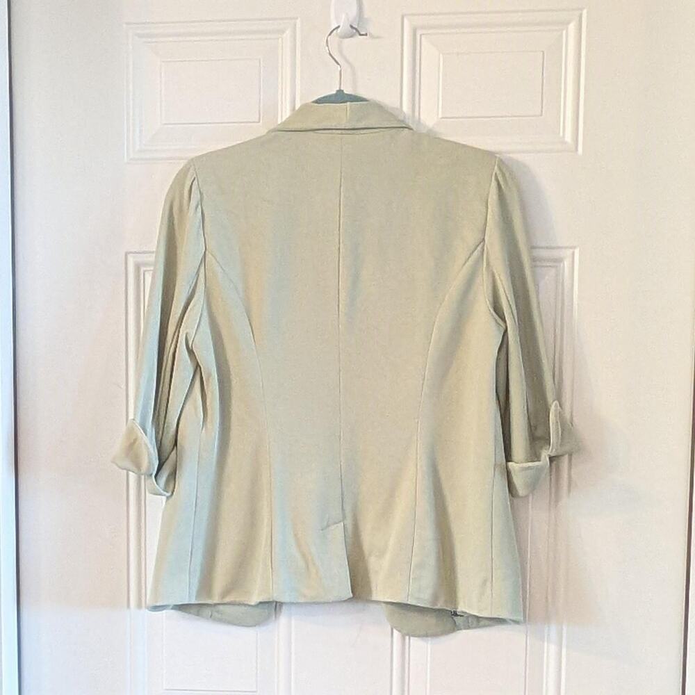 NEW Skies Are Blue Sage Green Blazer Jacket M Open Front Career Layering - Picture 3 of 7